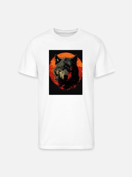 Crimson Moon Wolf - Men's 50/50 T-Shirt - white