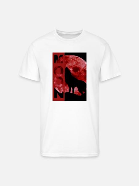 Moonlit Wolf Howl Silhouette - Men's 50/50 T-Shirt - white