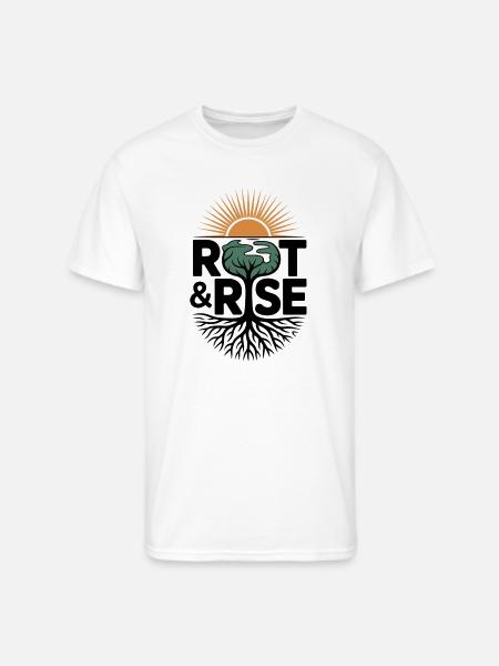 Root & Rise: Sunburst Tree - Men's 50/50 T-Shirt - white
