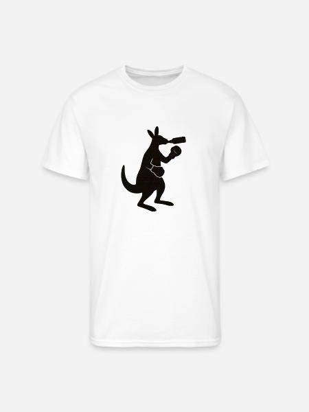 Kangaroo Sip Silhouette - Men's 50/50 T-Shirt - white