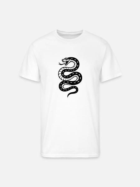 Coiled Serpent Silhouette - Men's 50/50 T-Shirt - white
