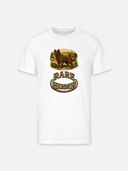 Rare Herder: Rustic Wolfdog Scene - Men's 50/50 T-Shirt - white
