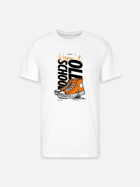 Vibrant Orange Sneakers Illustration - Men's 50/50 T-Shirt - white