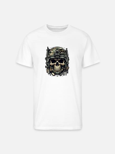 Soldier's Legacy: Camo Skull - Men's 50/50 T-Shirt - white