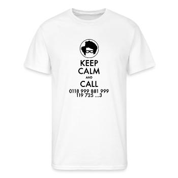 Keep Calm and Call IT Crowd Emergency Number - Men's 50/50 T-Shirt - white - Front - Jackson (183cm)