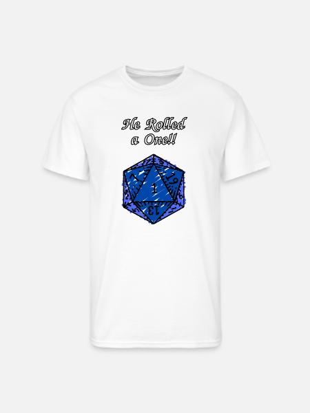 He Rolled a One! - Men's 50/50 T-Shirt - white