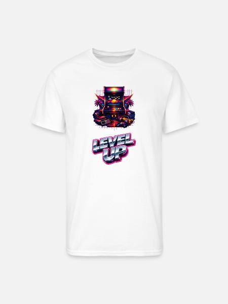 Neon Level Up Arcade - Men's 50/50 T-Shirt - white