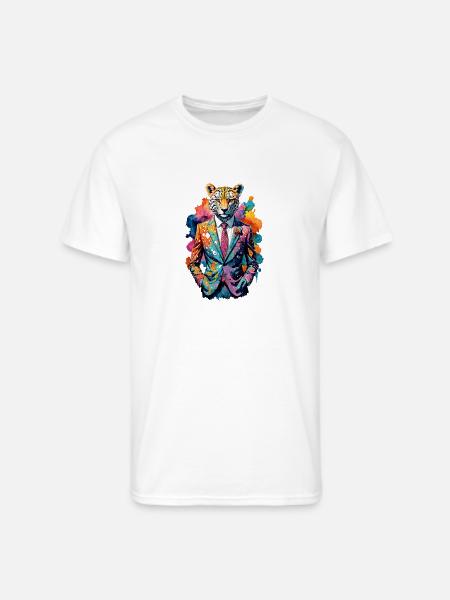 Cheetah in suit - Men's 50/50 T-Shirt - white