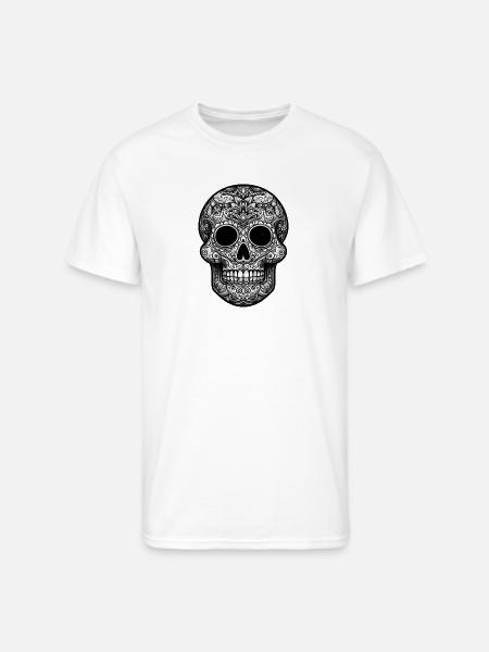 Sugar Skull Art Tee - Men's 50/50 T-Shirt - white