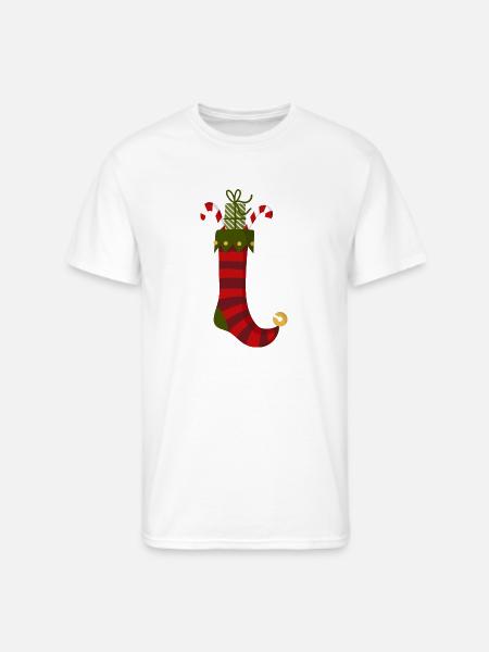 Christmas Sock - Men's 50/50 T-Shirt - white