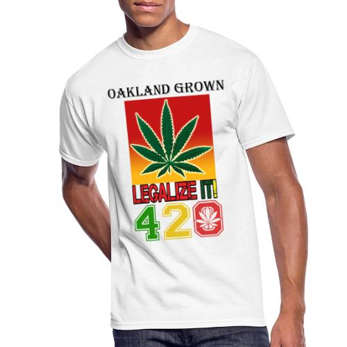 Screaming 420 Oakland Grown Weed Marijuana Design - Men's 50/50 T-Shirt