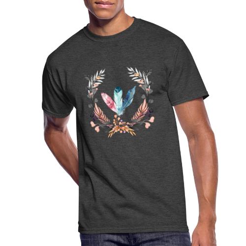 Wreath and Feathers - Men's 50/50 T-Shirt