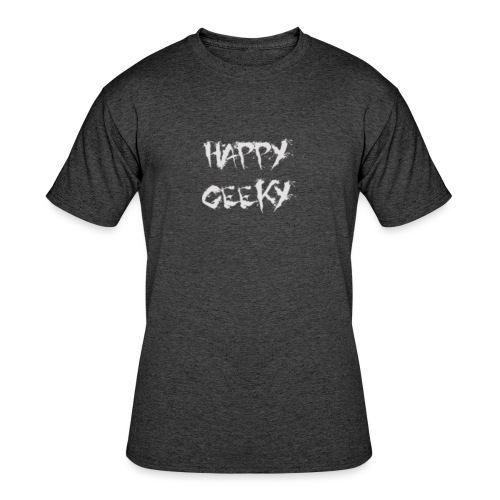Happy_Geeky__Logo_White - Men's 50/50 T-Shirt