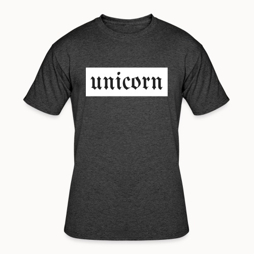 Gothic Unicorn Text White Background - Men's 50/50 T-Shirt