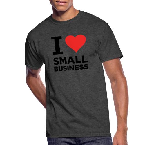 I Heart Small Business (Black & Red) - Men's 50/50 T-Shirt