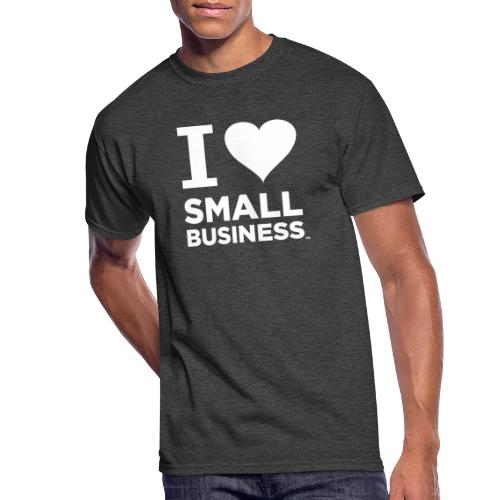 I Heart Small Business Logo (All White) - Men's 50/50 T-Shirt