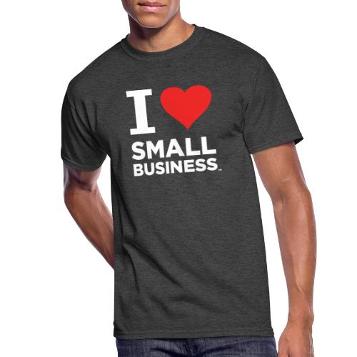 I Heart Small Business Logo (Red & White) - Men's 50/50 T-Shirt