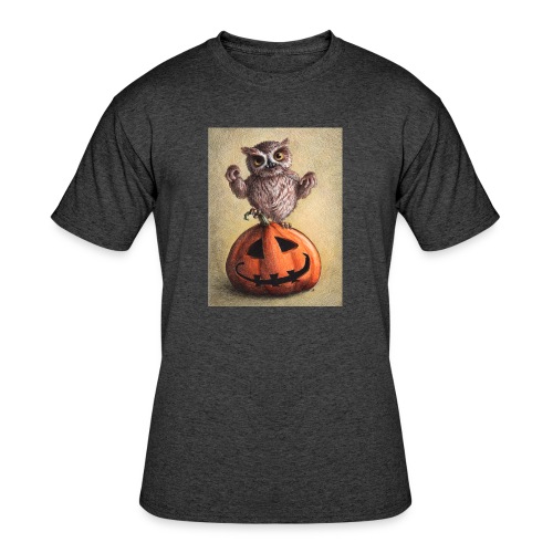 Funny Halloween Owl - Men's 50/50 T-Shirt