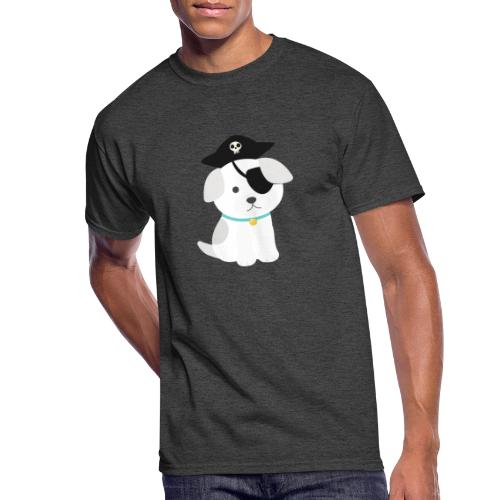 Dog with a pirate eye patch doing Vision Therapy! - Men's 50/50 T-Shirt