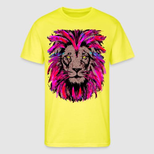 Purple Lion Head - Pink Lion Face Drawing - Men's 50/50 T-Shirt
