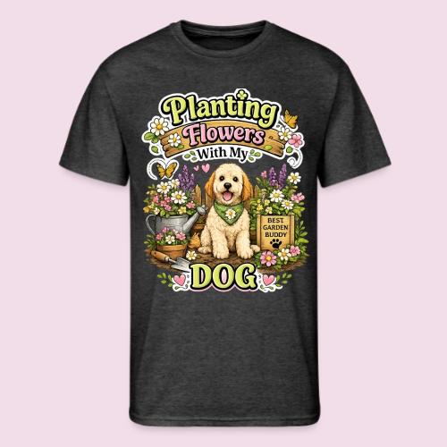 Planting Flowers With My Dog - Men's 50/50 T-Shirt