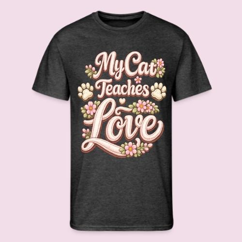 My Cat Teaches Love Faux Embroidery Style - Men's 50/50 T-Shirt