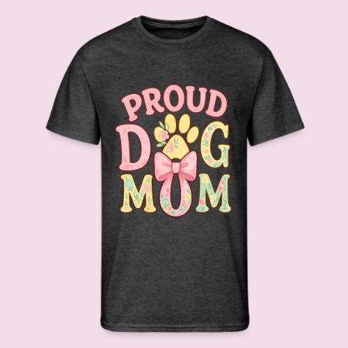 Proud Dog Mom Floral Paw Bow - Men's 50/50 T-Shirt