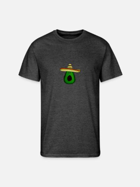 Mexican avocado with sombrero - Men's 50/50 T-Shirt - heather black