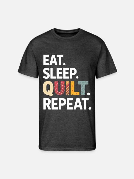 Eat Sleep Quilt Repeat - Men's 50/50 T-Shirt - heather black