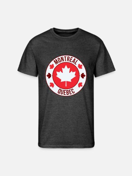 Montreal Maple Crest Emblem - Men's 50/50 T-Shirt - heather black