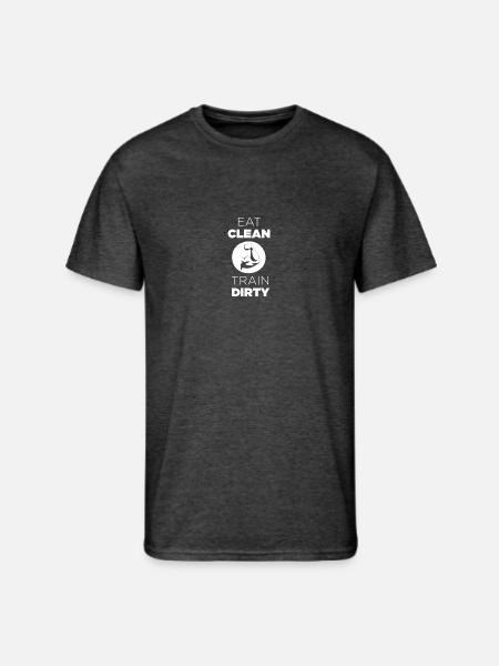 Eat Clean Train Dirty - Men's 50/50 T-Shirt - heather black