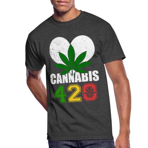 Sidesplitting 420 Love Herb Weed Marijuana Design - Men's 50/50 T-Shirt
