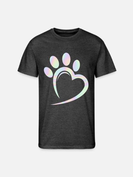 Pastel Cat Paw Heart - Men's 50/50 T-Shirt - heather black