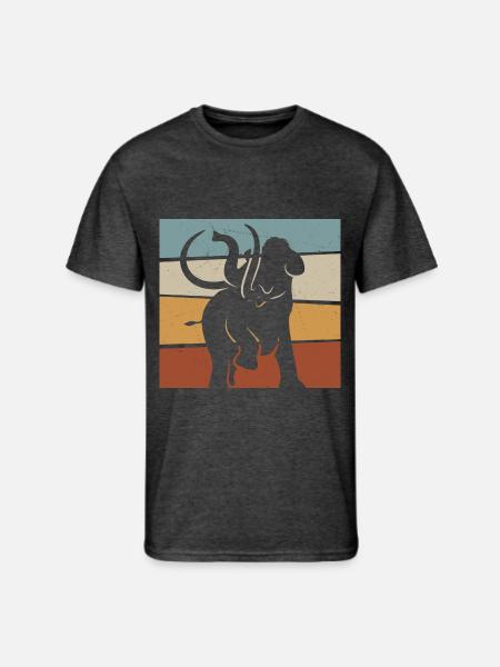 Retro Mammoth Prehistoric Elephant - Men's 50/50 T-Shirt - heather black