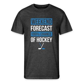 Weekend Forecast Funny Hockey T-Shirt Hockey - Men's 50/50 T-Shirt - heather black - Front - Jackson (183cm)