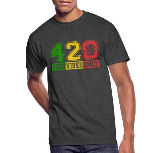 Witty 420 GoodVibes Herb Weed Marijuana Design - Men's 50/50 T-Shirt