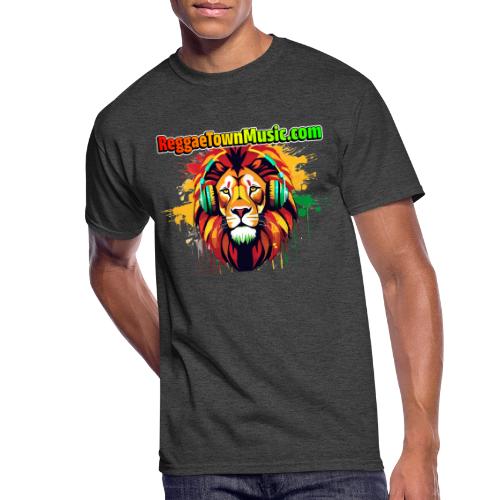Reggae lion head music vibrant rasta dj art tee - T-shirt 50/50 pour hommes