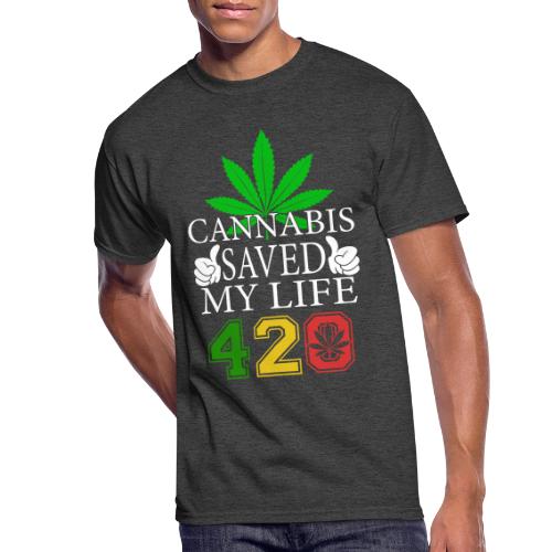 Joyous 420 Saving Herb Weed Marijuana Design - Men's 50/50 T-Shirt