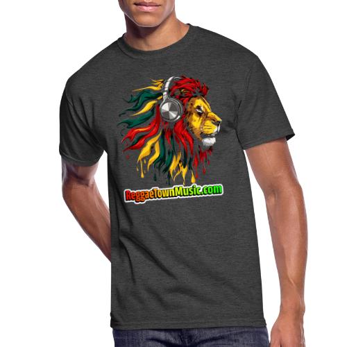 Reggae Music Radio Lion Head Soundwaves design - Men's 50/50 T-Shirt