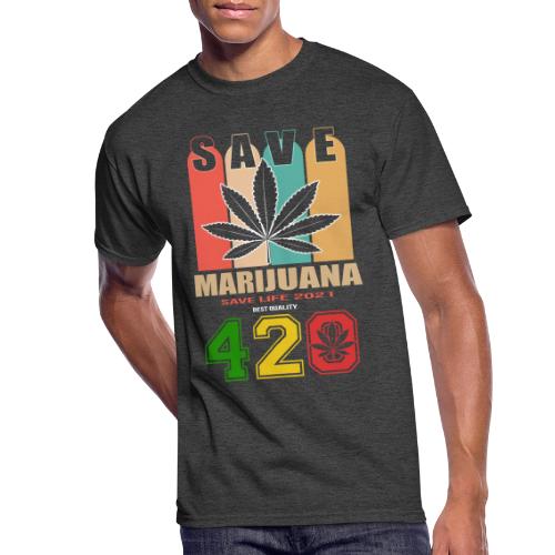 Hysterical 420 Save The Plant Weed Marijuana - Men's 50/50 T-Shirt