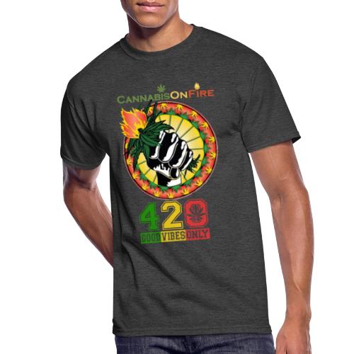 Charming Cannabis On Fire 420 Weed Marijuana - Men's 50/50 T-Shirt