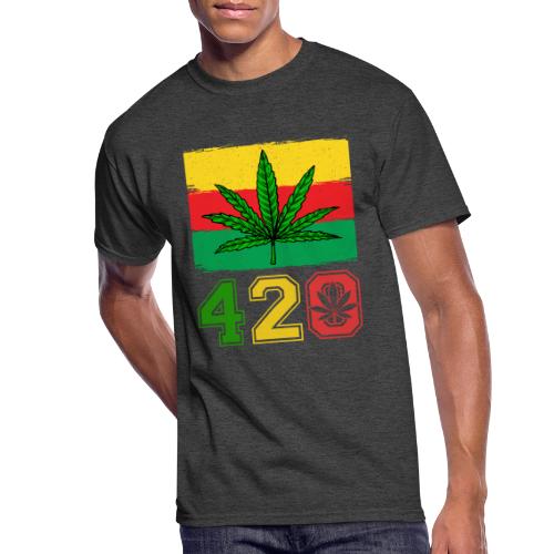 Farcical 420 Herb Flag Weed Marijuana Design - Men's 50/50 T-Shirt