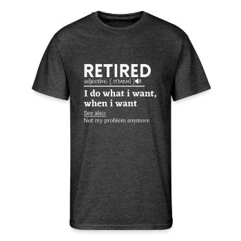 Retirement Gift, Retirement Shirts, Retired - Men's 50/50 T-Shirt - heather black - Front - Jackson (183cm)