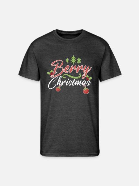 Berry Christmas Strawberry - Men's 50/50 T-Shirt - heather black