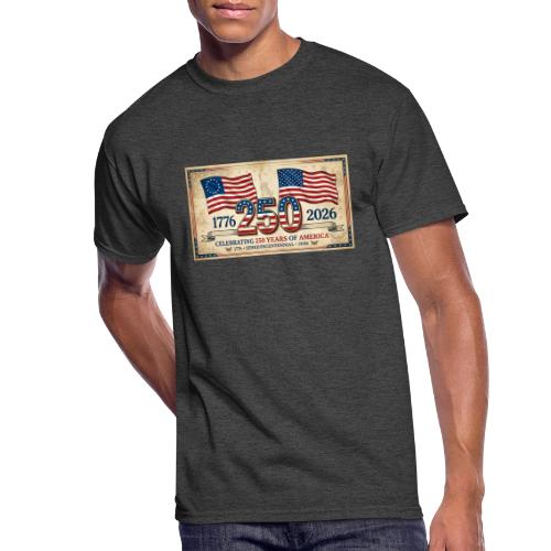 USA 250th Anniversary Flags Emblem - Men's 50/50 T-Shirt