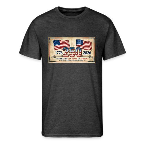USA 250th Anniversary Flags Emblem - Men's 50/50 T-Shirt