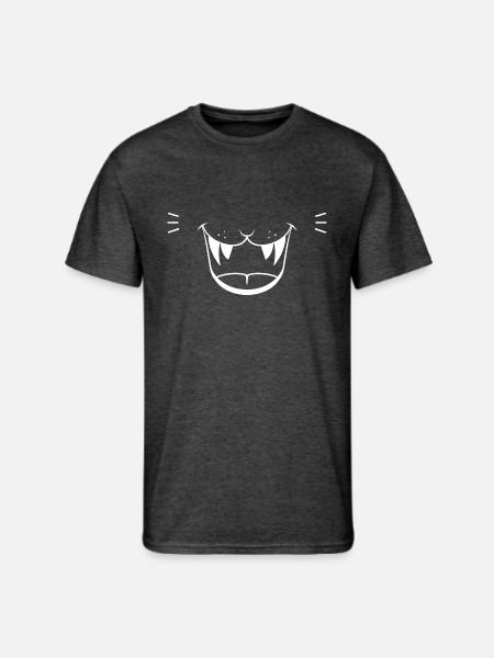 Angry Cat Face - Men's 50/50 T-Shirt - heather black
