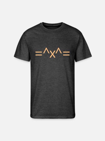 Cat Face Emoticon - Men's 50/50 T-Shirt - heather black