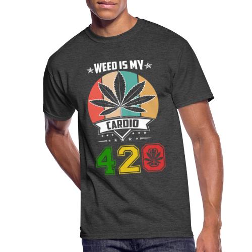 Quick Witted 420 My Cardio Herb Weed Marijuana - Men's 50/50 T-Shirt