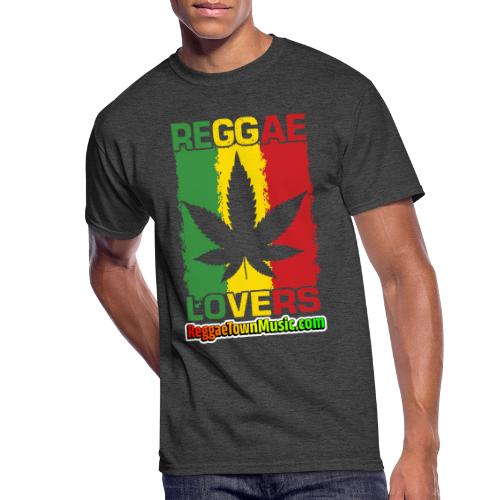 Reggae lovers design featuring cannabis leaf - T-shirt 50/50 pour hommes